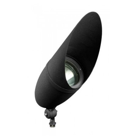 DABMAR LIGHTING 18W & 120-277V LED Spot PAR38 Hooded Lensed Spot Light Black DPR41-HOOD-LED18S-B